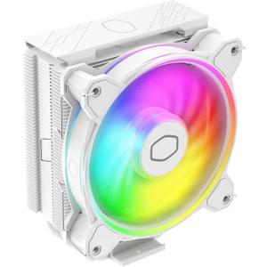 Cooler Master Hyper 212 Halo White CPU Air Cooler, 120 Halo PWM Fan, Dual Loop ARGB, Aluminum Top Cover, 4 Copper Heat Pipes, 154mm Tall, AMD Ryzen AM5|AM4, Intel LGA 1851|1700|1200 Brackets