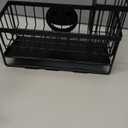 Sponge Holder for Kitchen Sink,Smiley Face Sink Caddy with Removable Brush Holder,Self-Draining Sponge Caddy for Sponge,Soap,Dish Brush,Scrubber,Kitchen Essentials and Gadgets (1 Tier Black)