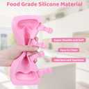 Ouddy Life Popsicle Molds Set of 2, Ice Pop Molds Silicone 4 Cavities Ice Cream Mold Oval Cake Pop Mold with 50 Wooden Sticks for DIY Popsicle, Pink