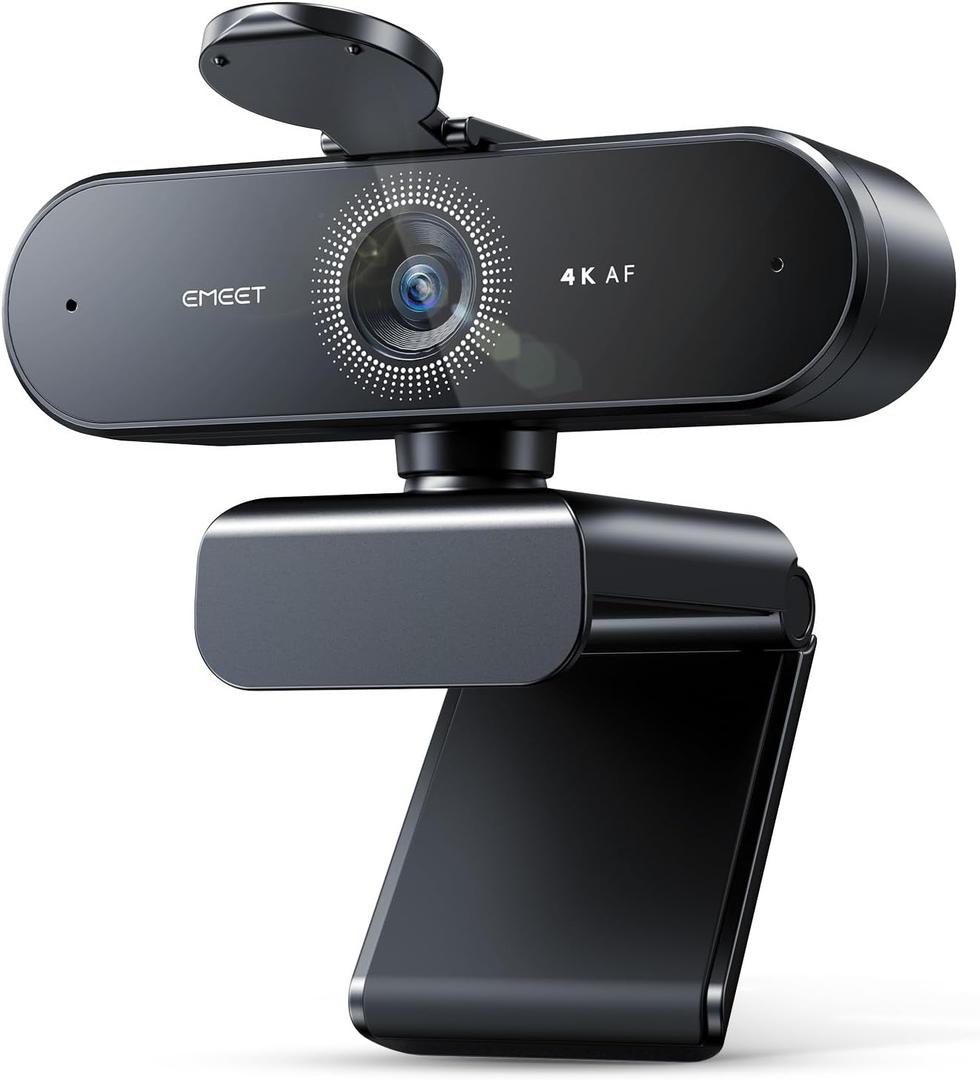 EMEET NOVA 4K Webcam for PC - Ultra 4K HD, PDAF Autofocus, Dual Omnidirectional Mics, 73 FOV, Auto Light Correction, USB-A, Privacy Cover, Ideal for High-End Business Meetings&Live Streaming