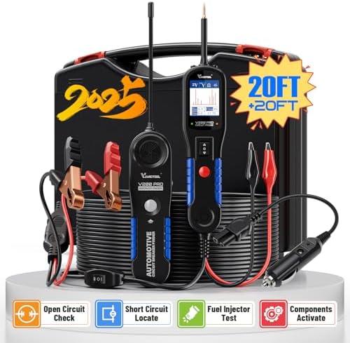 VDIAGTOOL V200 Pro Automotive Circuit Tester, Power Circuit Probe Tester Breaker Finder Tool, 12/24V Electrical Open Short Circuit Finder, Wire Tracer, AC/DC Trailer Relay Fuse Test for 99% Cars