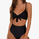 Honlyps High Waisted Bikini Sets for Women Tummy Control 2 Piece Swimsuit Cheeky Coverage Bathing Suit Tie Knot Swim Suit Small