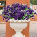 summer flower Purple Flowers Artificial, 14 Bundles Fake, UV Resistant Fake Lavender, Faux Silk Plants for Decorate Centerpieces Planter Garden Front Porch Yard