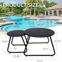 Meluvici Patio Outdoor Coffee Table Set of 2, Weather Resistant Steel Round End Tables, Outdoor Nesting Table for Patio, Balcony, Bistro and Indoor, Black (Black)