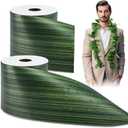 2 Pcs 4'' 50 Yard Dark Green Ti Leaf Floral Ribbon Outdoor Polyester Satin Ribbon Waterproof Aspidistra Ribbon for Outdoor Indoor Florist Wrap Wedding Bouquet Art Crafts Holiday Decorating