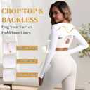 Hiball Workout Bolero Shrug Crop Top Long Sleeve Women, Sports Shrug Cropped Shirts, Cooling Shawl Arm Sleeves (White, XL)