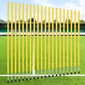 Blulu Training Agility Poles 5ft Forza Slalom Adjustable Soccer Training Poles Soccer Sticks Agility Equipment for Football Sport Football Soccer Speed (Yellow)