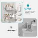 Nieifi Adhesive Wall Shelf, Shower Shelves 5 Pack with Soap Holder, Shower Organizer for Bathroom Organization, Clear