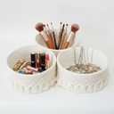 danpinera Small Basket, 3-pack, Woven Cotton Rope Organizers, Cute Mini Tiny Baskets for Nursery, Bathroom,Office, Desktop, Decorative Boho Round Storage Basket, White