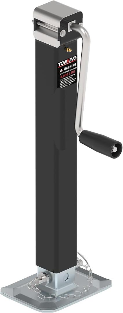 8000LBS Square Trailer Jack, 15" Lift, Heavy Duty Jack with Adjustable Drop Leg, Weld On for RV, Boat, and Utility Trailers