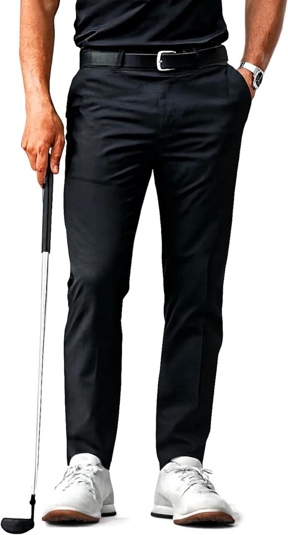 Tommy Hilfiger Men's Modern-Fit Comfort Stretch Performance Pant (38W x 30L, Black)