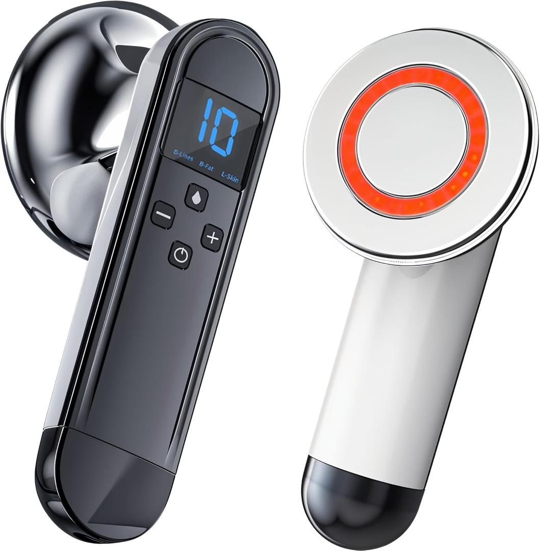 Body Sculpting Cellulite Massager Machine - Fat & Skin Tightening Anti-Cellulite Device with Red Light Therapy - Home Electric Cellulite Remover for Abdominal Waist Belly Arm Leg (1-Pack)