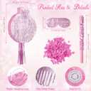 Gemscream 18 Inch Large Round Pinkpiata Kit with Stick Blindfold and Confetti Glitter Blank DIY Piata for Birthday Party Game Wedding Carnival Party Supplies