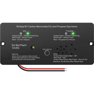 RV Carbon Monoxide & Propane Gas Alarm, Briidea Dual LP/CO Alarm with Separate LED Indicator Light, 100dB Loud Alert, Flush Mount, Compatible Replacement for Safe-T-Alert 30-442 Series, HRPCA-03B