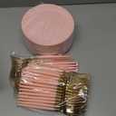 LIYH 96 Pcs Pink Gold Disposable Dessert Plates & Forks Set - 7.5 Inch Salad Cake Appetizer Plastic Plates for Parties, Birthdays, Baby Showers 48 Guests