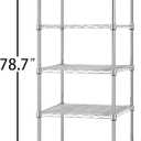 Finnhomy Heavy Duty 8 Tier Wire Shelving with Wheels 18x18x78.7-inches 8 Shelves Metal Storage Rack Thicken Steel Tube, Pantry Shelves for Storage, Adjustable Shelving Unit, NSF Certified, Chrome
