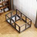 Clear-air Dog Playpen Indoor Acrylic Pen, 24" H, Black, 12 Panels