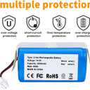 Replacement Battery for Tikom L9000, G8000, L8000 Yeedi K600 K650 K680 K700 K730 Robot Vacuum 14.4V 36WH 2800mAh Rechargeable Battery