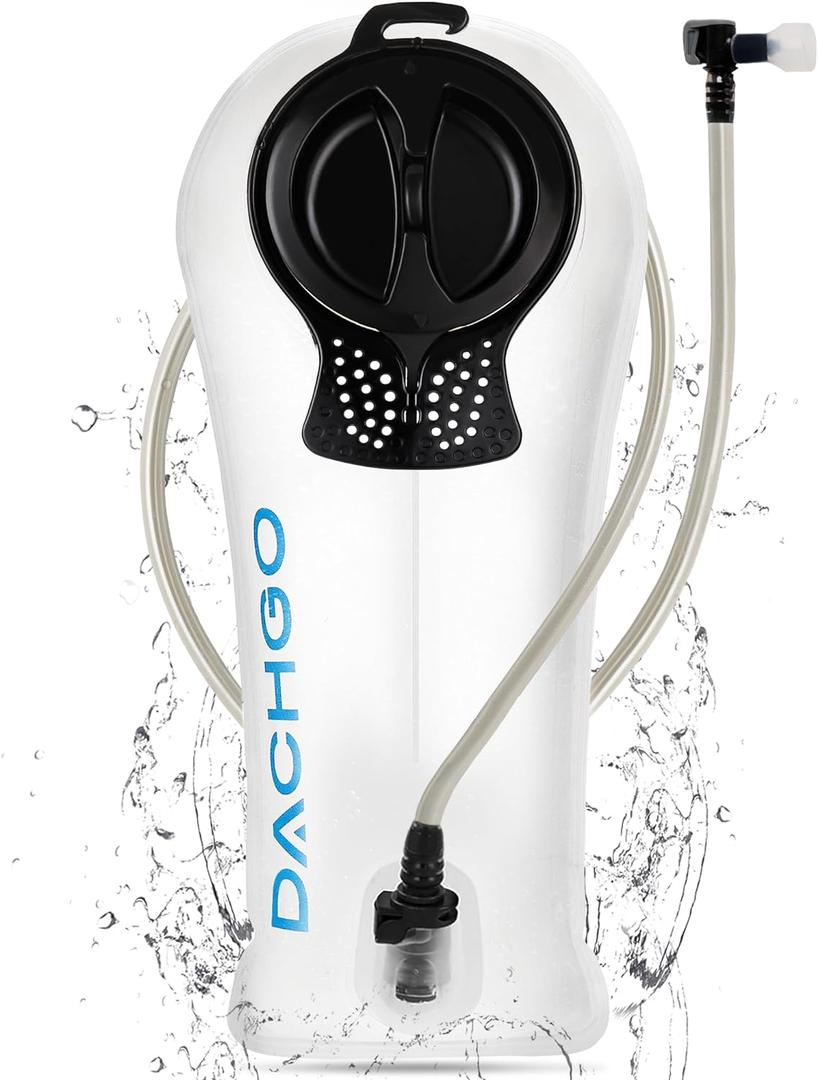 Hydration Bladder, 1.5L 2L 3L Water Bladder for Hiking Backpack, BPA-Free & Taste-Free Hydration Water Reservoir, Camping Cycling Running (Clear White)