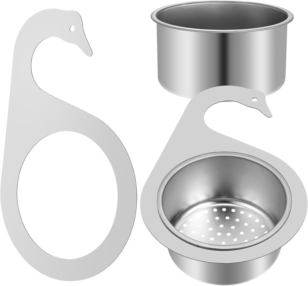 2pcs Sink Strainer Basket Mesh Kitchen Sink Food Catcher Metal Sink Basket Swan Sink Strainer Basket Food Strainer Sink Drain Basket Corner Basket