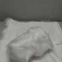 HYSEAS Set of 2 Decorative Faux Fur Throw Pillow Covers, White Fluffy Soft Fuzzy Square Cushion Cover Pillow Case for Sofa, Couch, Chair, Bed, Cafe, 18 x 18 Inches