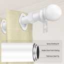 Curtain Rod Set for Windows 28 to 60 Inch - 5/8 White Heavy Duty - Decorative Window Curtains Rod with Brackets for Kitchen, Bathroom, Sliding Cafe Curtain Rods Door(2.4-5 Feet)