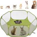 Pawaboo Small Animals Playpen, Waterproof Small Pet Cage Tent with Strong Steel Wire Frame, Portable Outdoor Yard Fence for Chick/Kitten/Puppy/Guinea Pig/Rabbits/Hamster/Chinchillas, Avocado Green