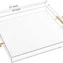 Extra Large Clear Acrylic Serving Tray (1818 Inches) with Gold Handles Spill Proof Acrylic Over Size Big Decorative Tray Organiser for Ottoman Coffee Table Countertop
