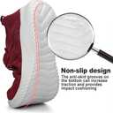Feethit Mens Slip On Running Shoes Breathable Lightweight Comfortable Fashion Non Slip Sneakers for Men Burgundy Size 11