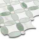 SUNWINGS 10-Sheet Peel and Stick Backsplash Coin Waterjet Tile, 11.2" x 11.2" Green Marble Looks Self Adhesive Wall Tile Stick on Backsplash for Kitchen, Bathroom, Fireplace, Shower
