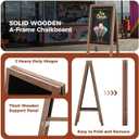 Solid Wood A Frame Chalkboard Sign 40"x20", Magnetic Double Sided Sandwich Board, Upgraded Bottom Brace Stable Sidewalk Sign with 8 Liquid Chalk for Cafe Restaurant Wedding Home Business