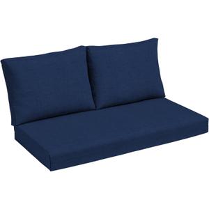 Arden Outdoor Loveseat Cushion Set, 48 x 24, Water Repellent, Fade Resistant, Cushion Set for Couch, Bench, and Swing 48 x 24, Sapphire Blue Leala