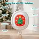 Christmas Baby Crib Mobile with Music Box (100+ Lullabies), Rotating Christmas Plush Crib Toys for Newborns, Infant Girls, Baby Shower Gift