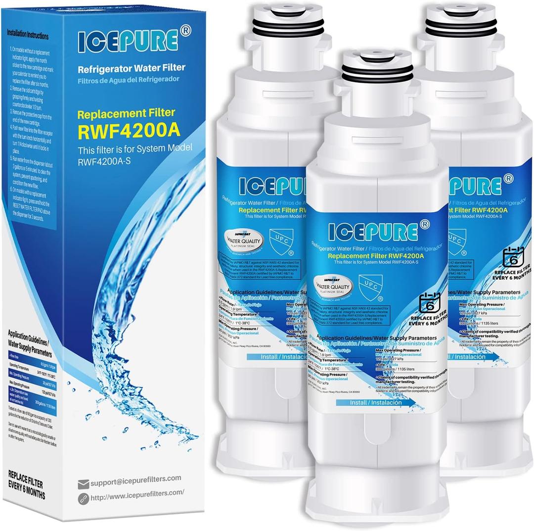 ICEPURE DA97-17376B Replacement for Samsung HAF-QIN/EXP, HAF-QIN, DA97-08006C, RF28R7351SG, RF23M8070SR, RF23M8070SG, RF23M8090SG, RF28R7201SR, RF23M8570SR, Refrigerator Water Filter (Pack of 3)