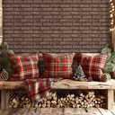 Commomy 3D Faux Brick Wall Panels Peel and Stick - 10 pcs 11.8x 11.8Small Size PVC Brick Backsplash Wall Tiles Brown Brick Wallpaper for Kitchen,Bedroom,Bathroom,Living Room,Fireplace,RV