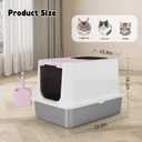 RIZZARI Enclosed Cat Litter Box: Extra Large Pink Litter Pan with Top Exit & Anti-Leak Design - Teflon Non-Stick Coating Stainless Steel Cleaning - Odor-Control in Garage Utility Room