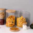 SHOWIN 32oz Glass Food Storage Jars, Glass Jars with Bamboo Lids, Kitchen Storage Jars, Canisters with Airtight Lids for Spice, Coffee, Cookie, Set of 4, Pantry Organizers