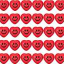 Blulu 30 Pieces Heart Stress Relief Balls, Smile Funny Face Mini Foam Balls for School Carnival Reward, Valentine Party Gift Bag Fillers(Red)