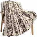 Boho Beige Throw Blanket Fleece Blanket for Couch, Vintage Tribe African Texture Soft Microfiber Fuzzy Cozy Lightweight Blankets for Home Bed Sofa All Season 40 x 60F Inch, 40*60in