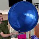 50 Inch Giant Navy Blue Round Foil Balloons, 3Pcs Metallic Blue 4D Ball Balloons for Birthday New Year Eve Wedding Engagement Graduation Anniversary Party Decorations 2026