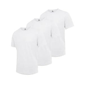 DOWMQ Mens T-Shirts Crewneck Cotton Tee Short Sleeve Classic Pullover Basic Summer Tops 3 Pack White, XL
