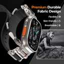 TAURI Nylon for Apple Watch Ultra 3/2 Bands 49mm, Rugged Nylon Braided Strap & Stainless Steel Metal Connector Adjustable iWatch Ultra Men's Woven Sport Band, Black