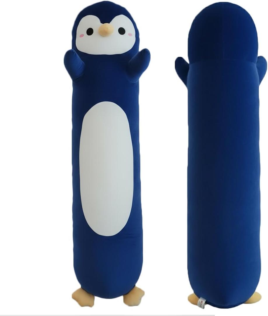 Long Penguin Plush, Soft Penguin Hugging Pillow Cuddly Stuffed Toy Body Pillow, Birthday Gift for Boys Girls (Navy Blue, 60cm/23.62in)