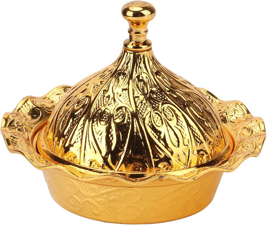 Handmade Sugar Chocolate Candy Bowl, Zinc Alloy Fruit Dish with Lid, Dining Room Tables Centerpieces for Wedding, Hotel, and Coters