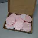 PATIKIL 70mm/2.76" Foam Lid Liner 150pcs Adhesive Round PS Pressure Sensitive Seals, Cap Liners Resistant Tamper for Plastic Glass Jar Bottle Cap Canning Vials Seals Red Text, White