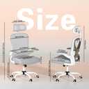 Home Office Desk Chairs, Ergonomic Office Chair with Lumbar Support & 3D Headrest, Computer Desk Chair with Flip-up Armrests, Perfect for Office or Study, Gray/Gold