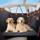 Hard Bottom Dog Car Seat Cover for Back Seat  Waterproof Nonslip Hammock Extender for Trucks & SUVs, Heavy Duty Pet Protector, Black Oxford Fabric