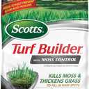 Scotts Turf Builder with Moss Control, Moss Killer and Lawn Fertilizer, Covers Up to 5,000 sq. ft., 25 lbs.