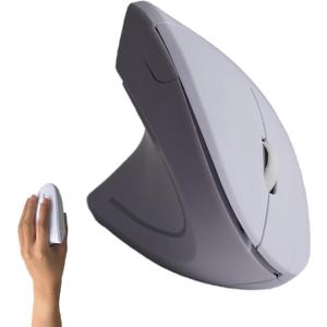 Urby Left Handed Mouse, Vertical Left Handed Ergonomic Wireless Mouse, Ideal for Lefty Users, Gaming & Office Use, Compatible with Windows/macOS/iPadOS. White