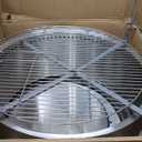 HGD 27.5" Smokeless Firepit with Stand & Grill Rack, Large Stainless Steel Wood Burning Fire Pit for Friends & Family Gatherings, Secondary Combustion Outdoor Patio Stove for Garden BBQ & Bonfire (Silver)